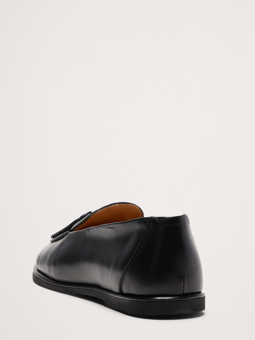 Italian Leather Tassel Loafer - Black