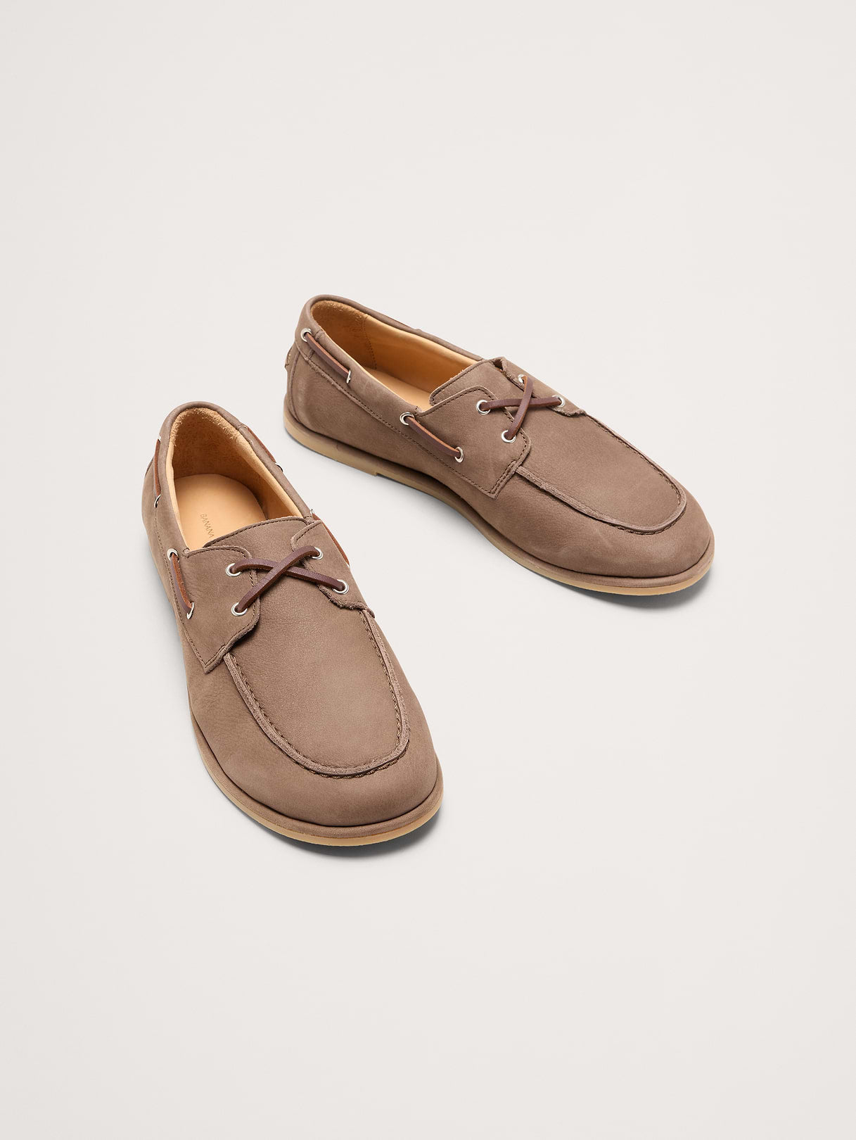 Italian Nubuck Leather Boat Shoe - Brown