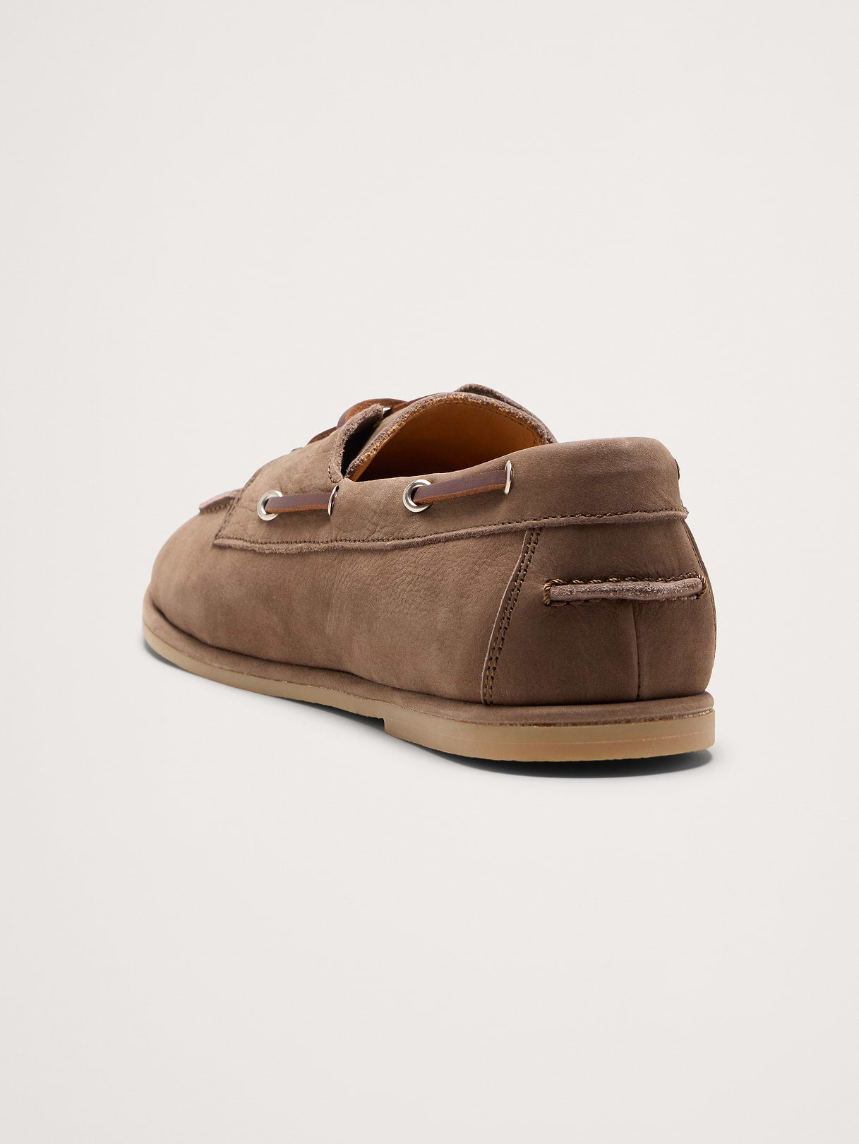 Italian Nubuck Leather Boat Shoe - Brown