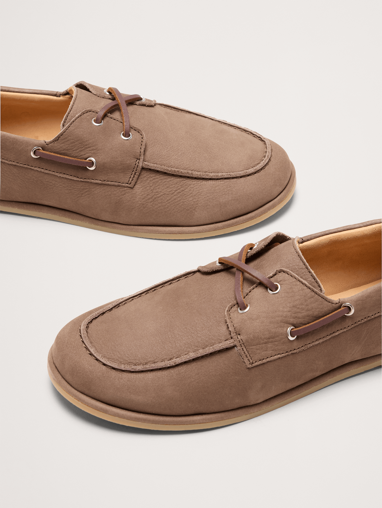 Italian Nubuck Leather Boat Shoe - Brown