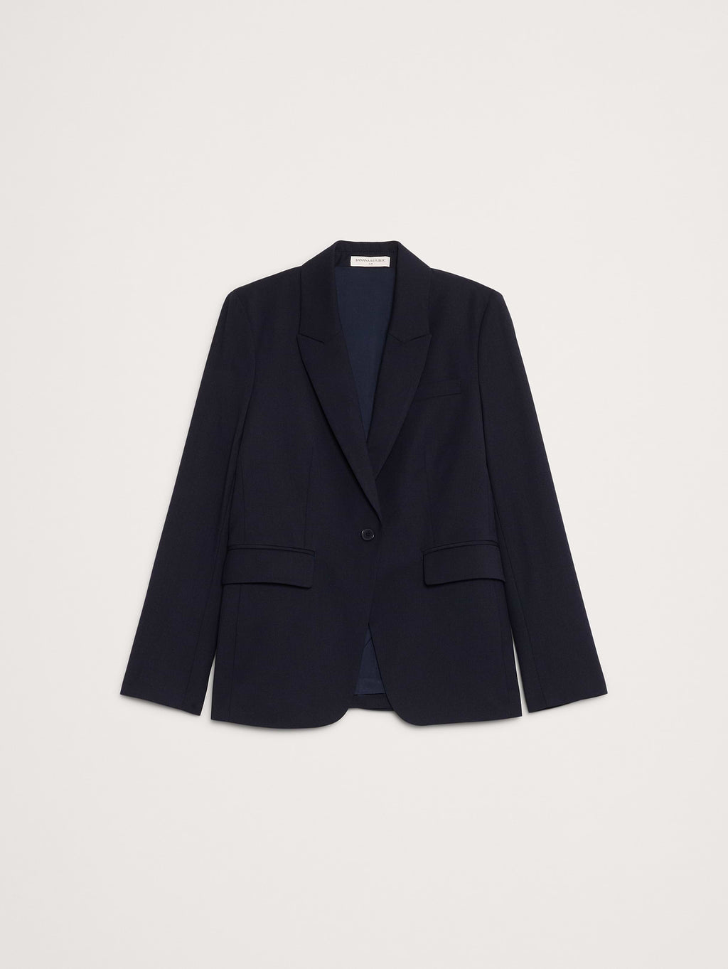 Slim Italian Lightweight Wool Blazer - Navy Blue