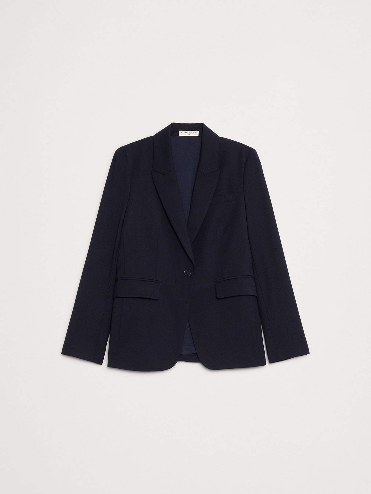 Slim Italian Lightweight Wool Blazer - Navy Blue