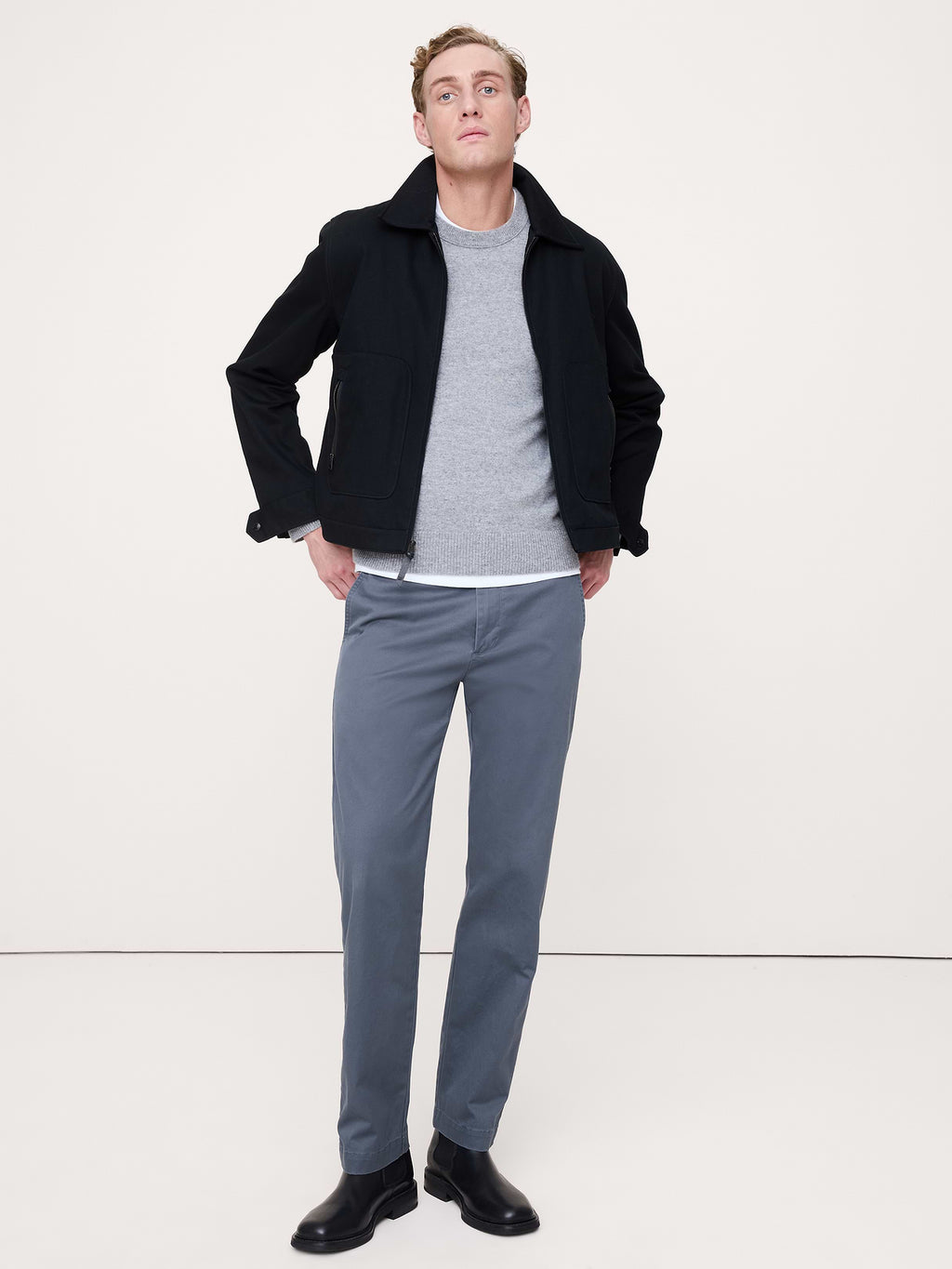 Straight Lived-In Chino - Dark Denim Blue
