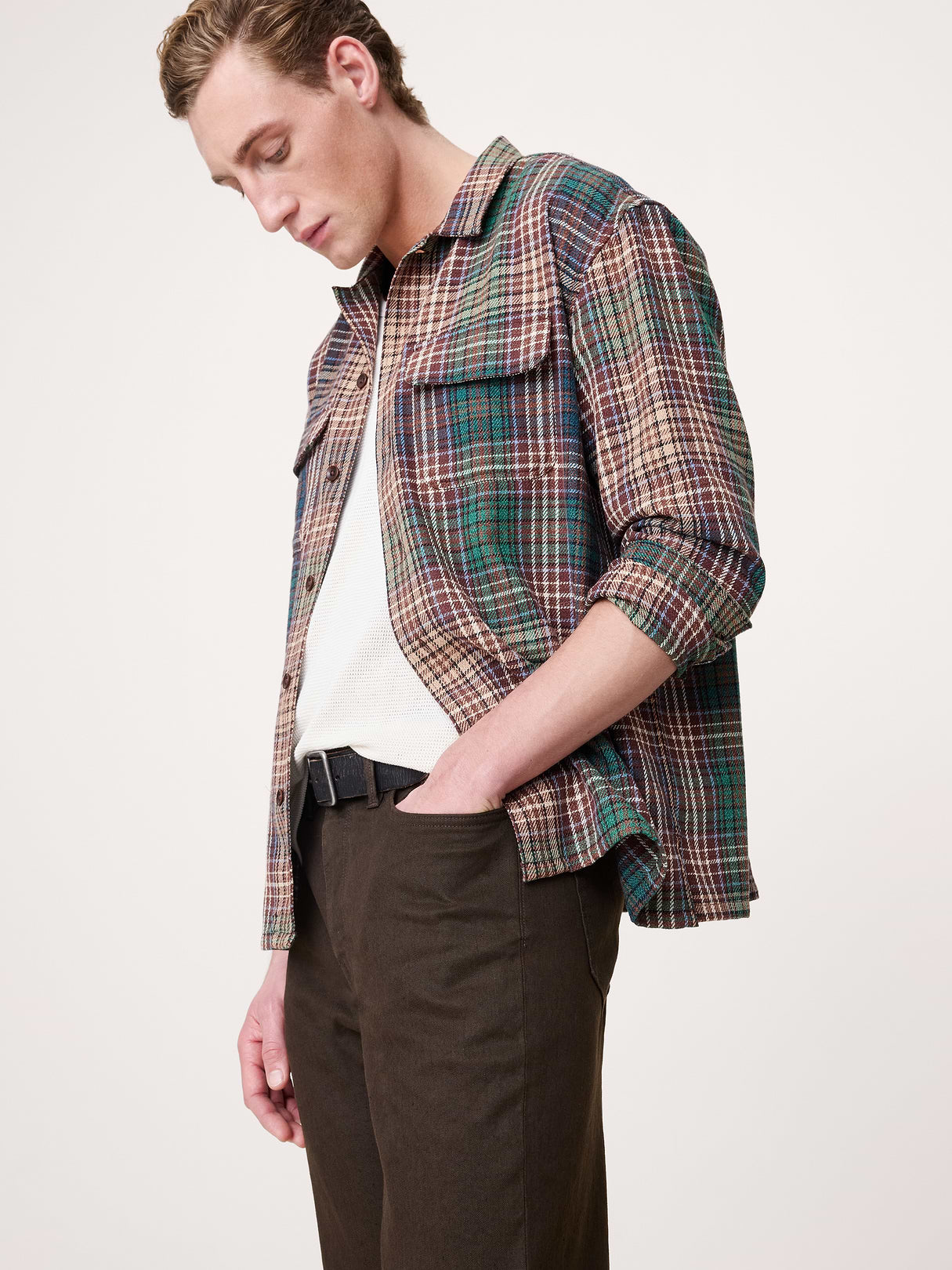 Straight Linen-Cotton Traveler Pant - Brownstone