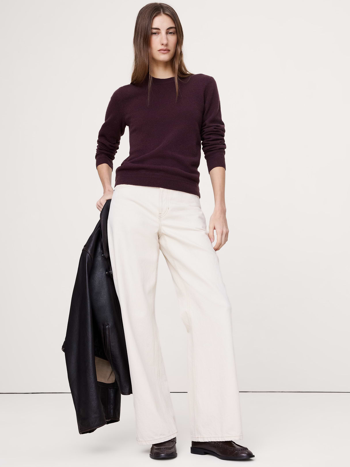 Lightweight Cashmere Crew-Neck Sweater - Decadent Chocolate Brown
