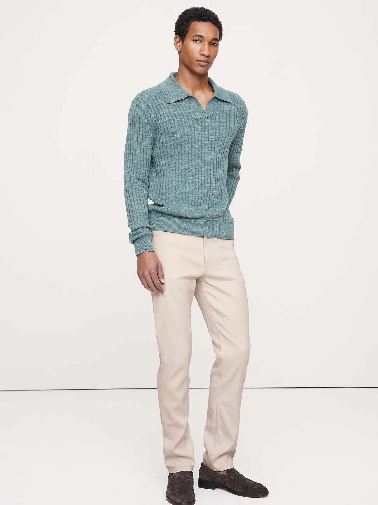 Slim Linen-Cotton Traveler Pant - Light Khaki Beige