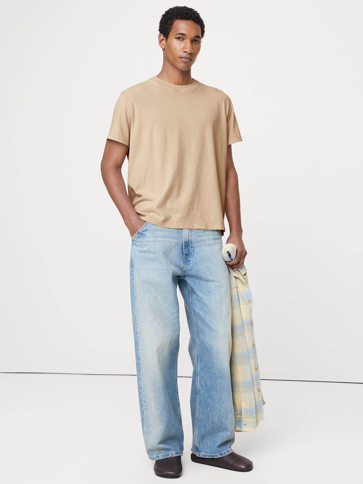 Midweight Cotton Slub Crew-Neck T-Shirt - Stone Beige