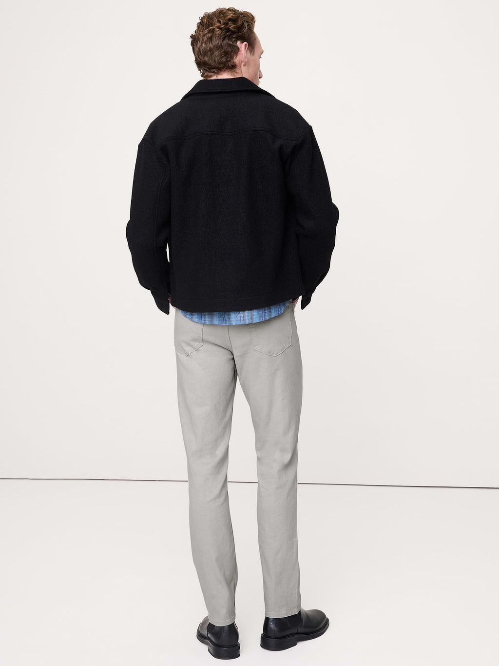 Slim Linen-Cotton Traveler Pant - Light Gray