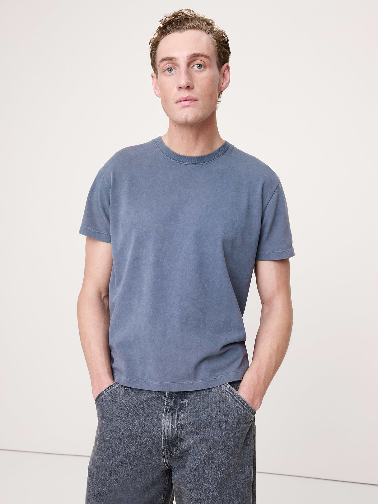 Heavyweight Cotton Crew-Neck T-Shirt - Dark Denim Blue
