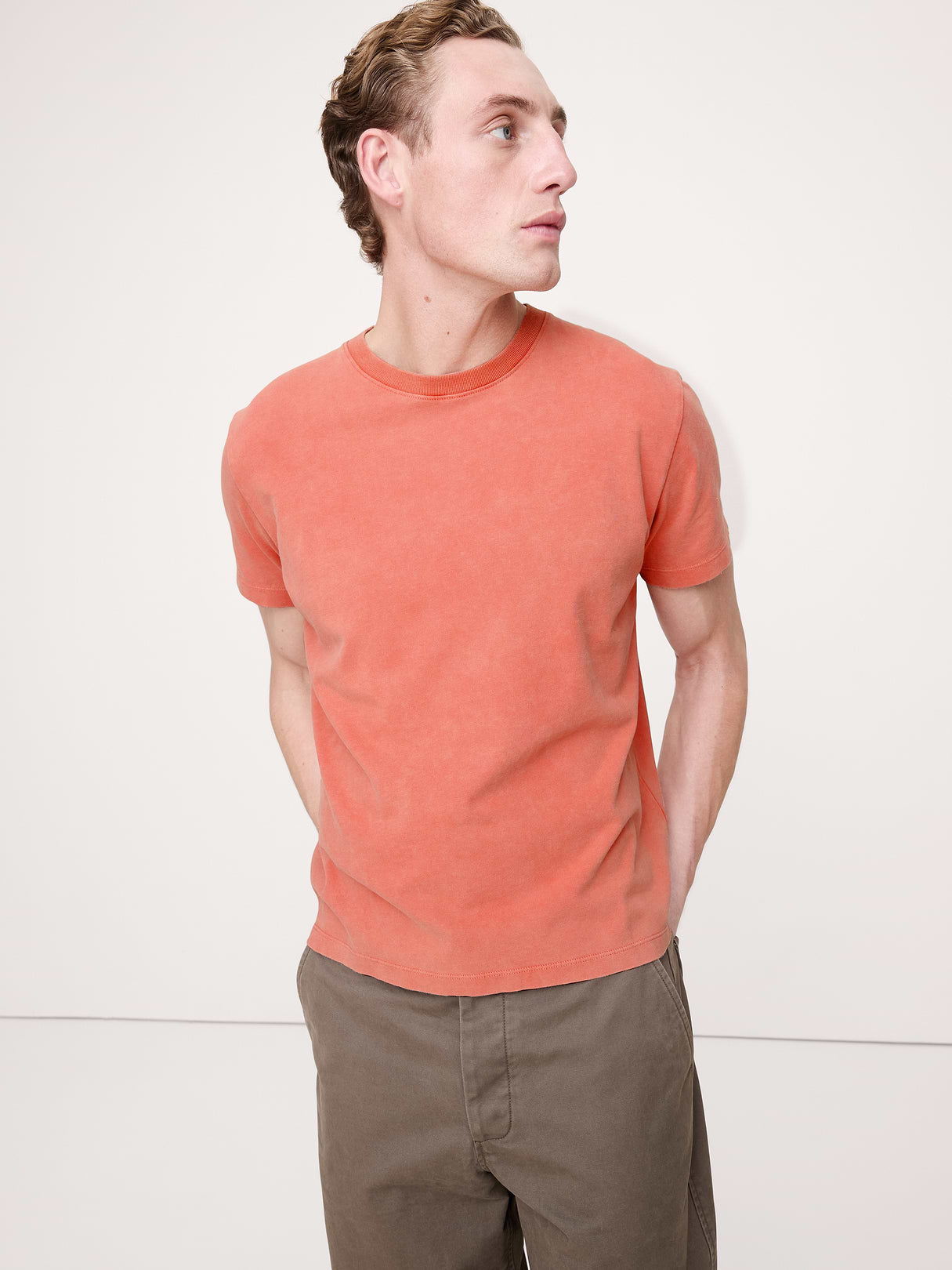Heavyweight Cotton Crew-Neck T-Shirt - Evening Fire Orange