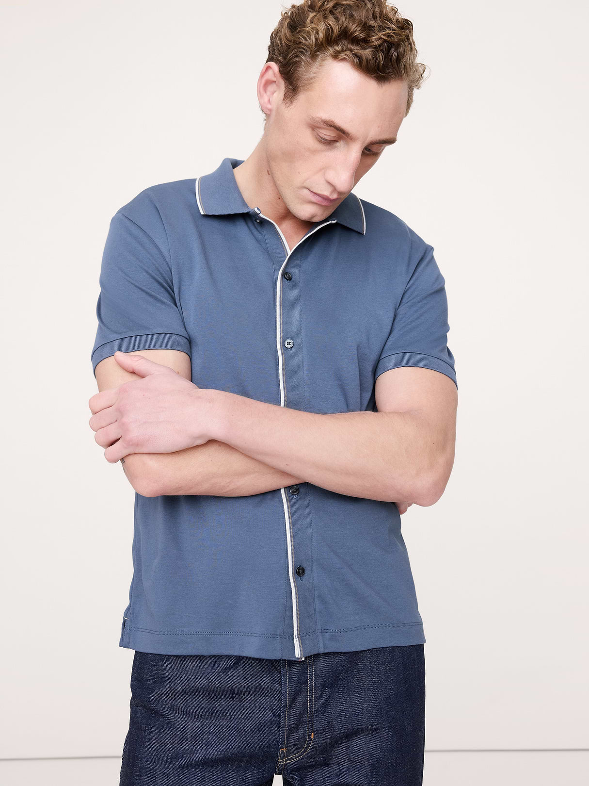Luxury Touch Resort Shirt - Dark Denim Blue
