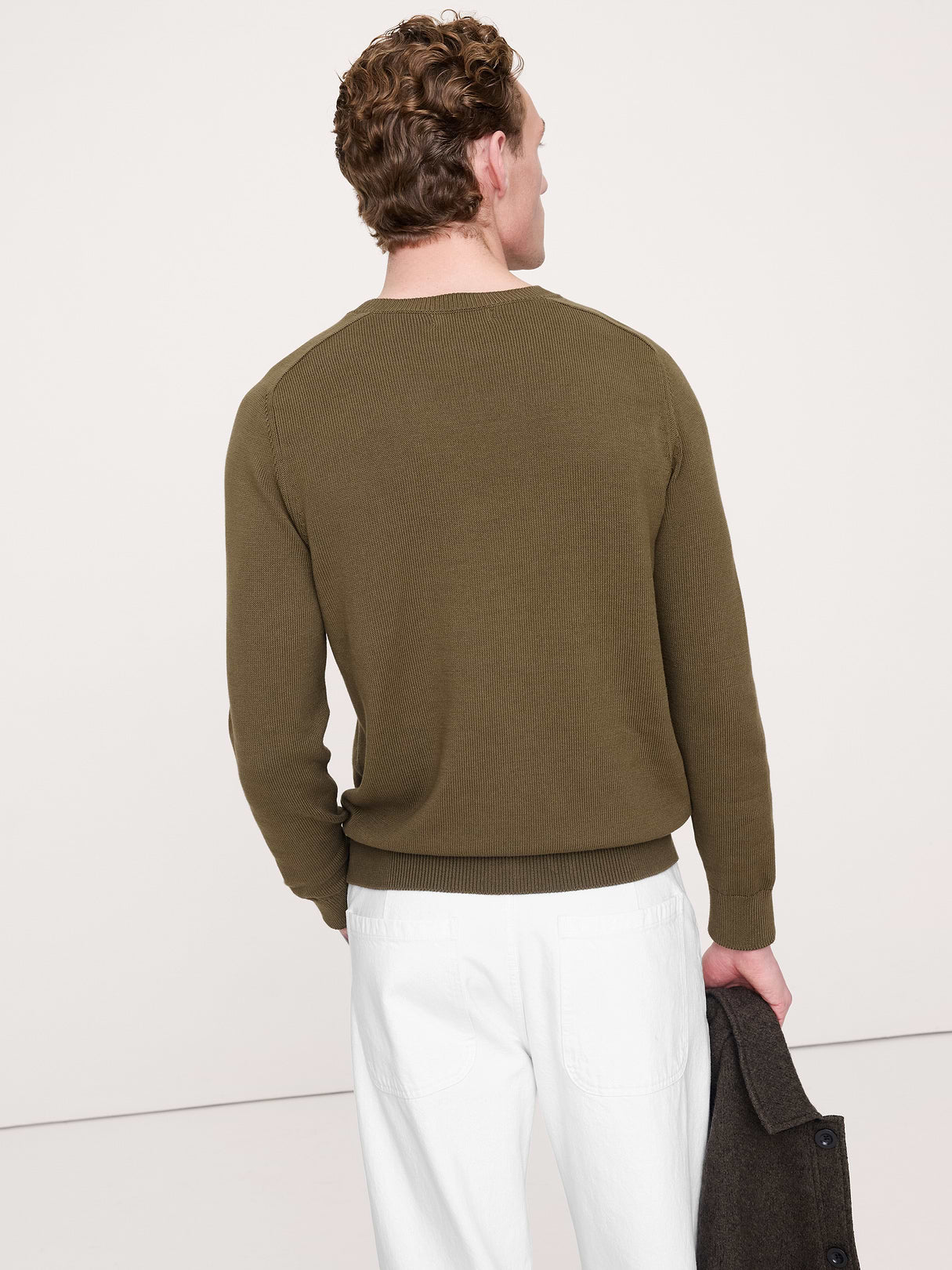 Cotton Crew-Neck Sweater - Heritage Olive Green