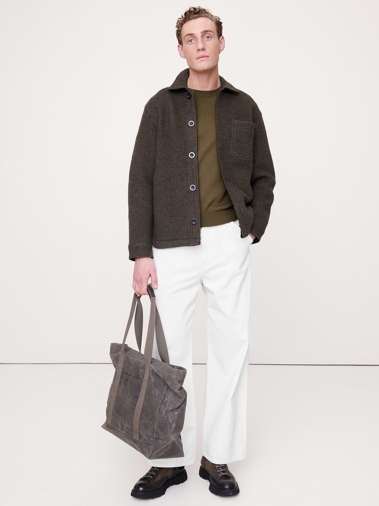 Cotton Crew-Neck Sweater - Heritage Olive Green