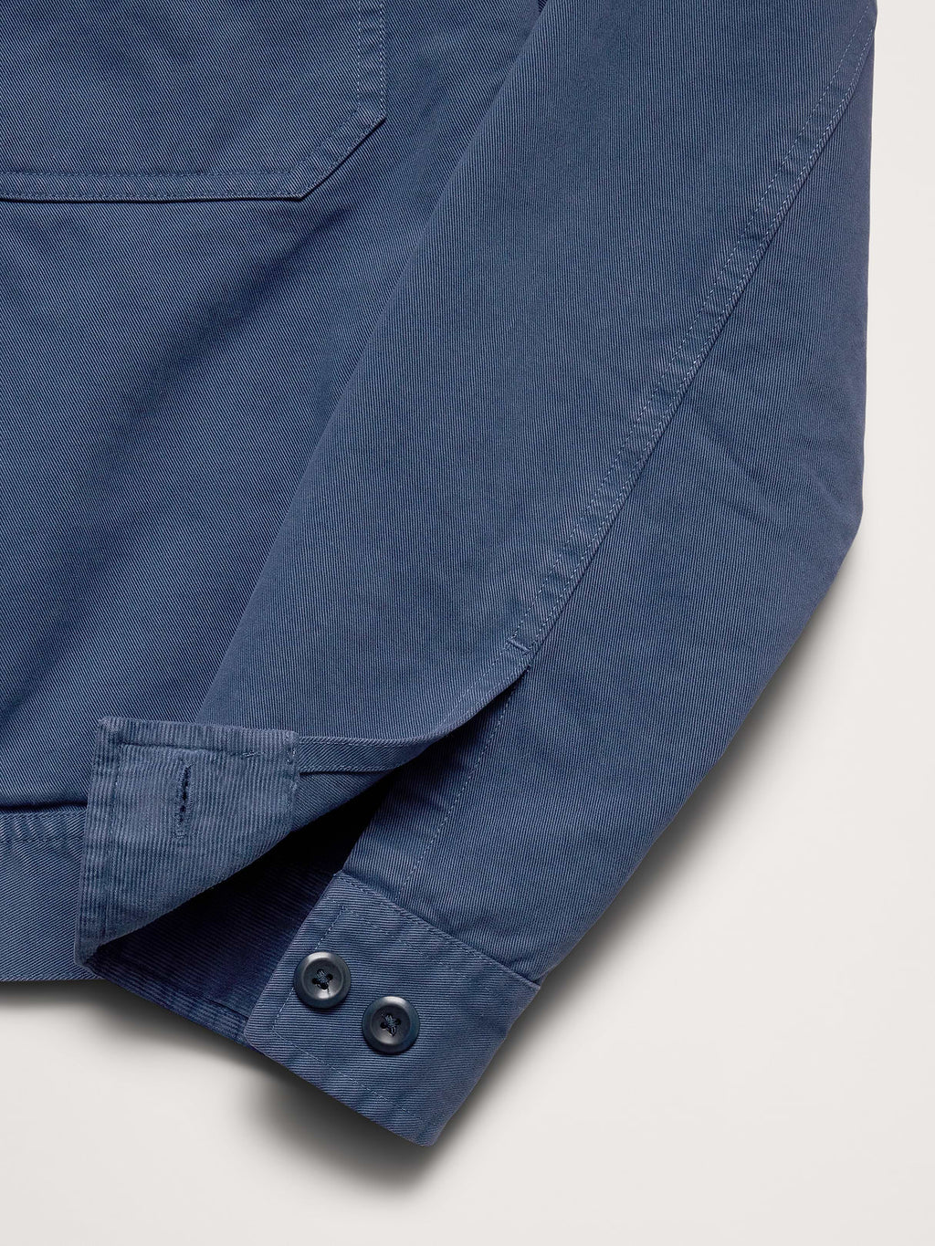 Cotton Twill Mechanic's Jacket with Corduroy Collar - Medium Blue