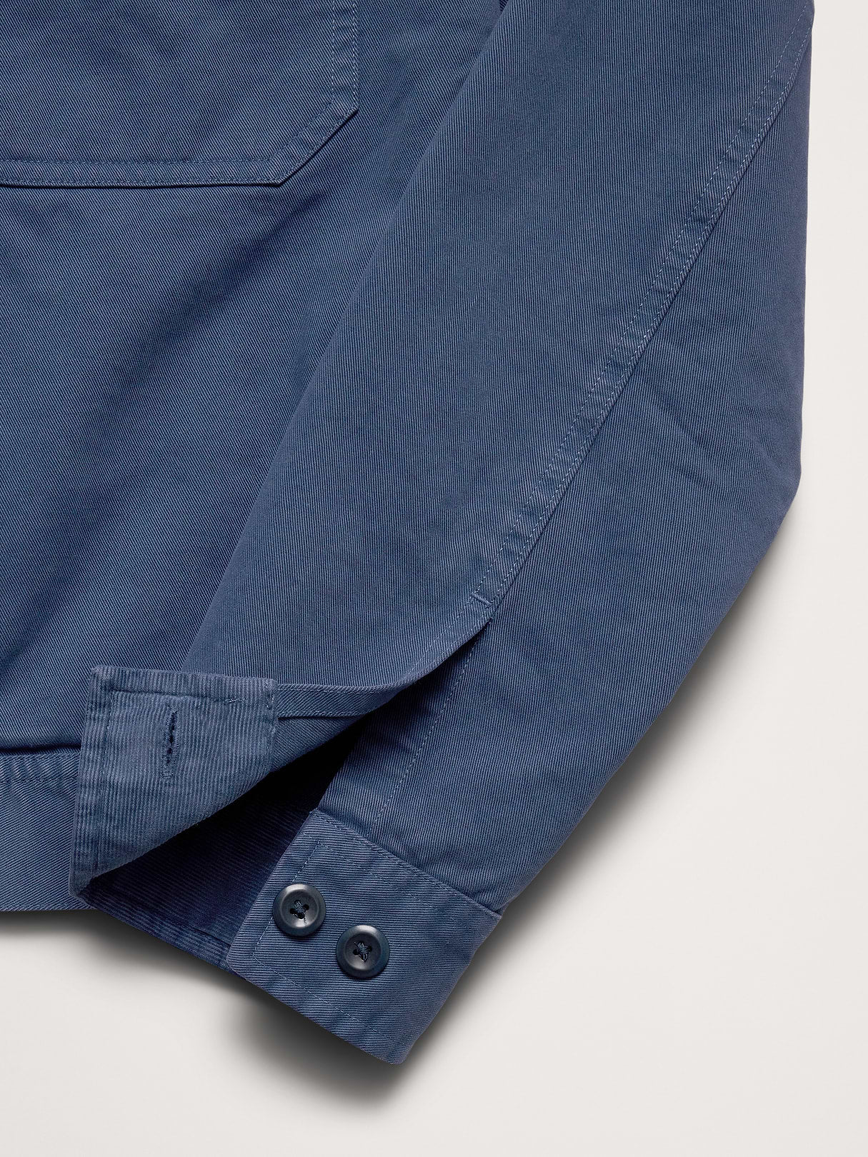 Cotton Twill Mechanic's Jacket with Corduroy Collar - Medium Blue