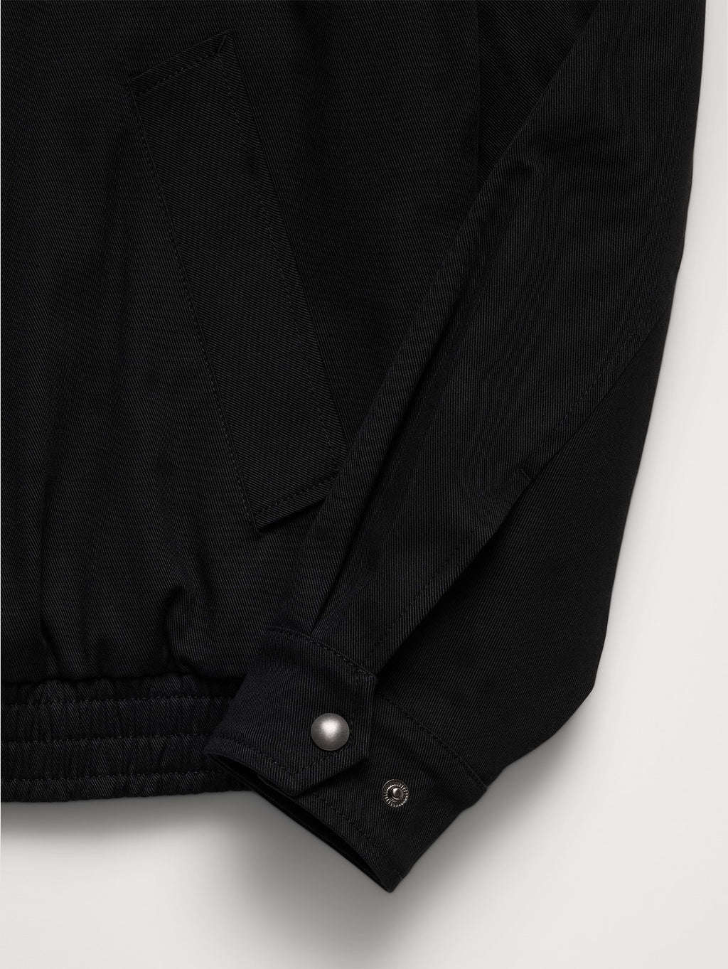 Cotton Twill Harrington Jacket - Black