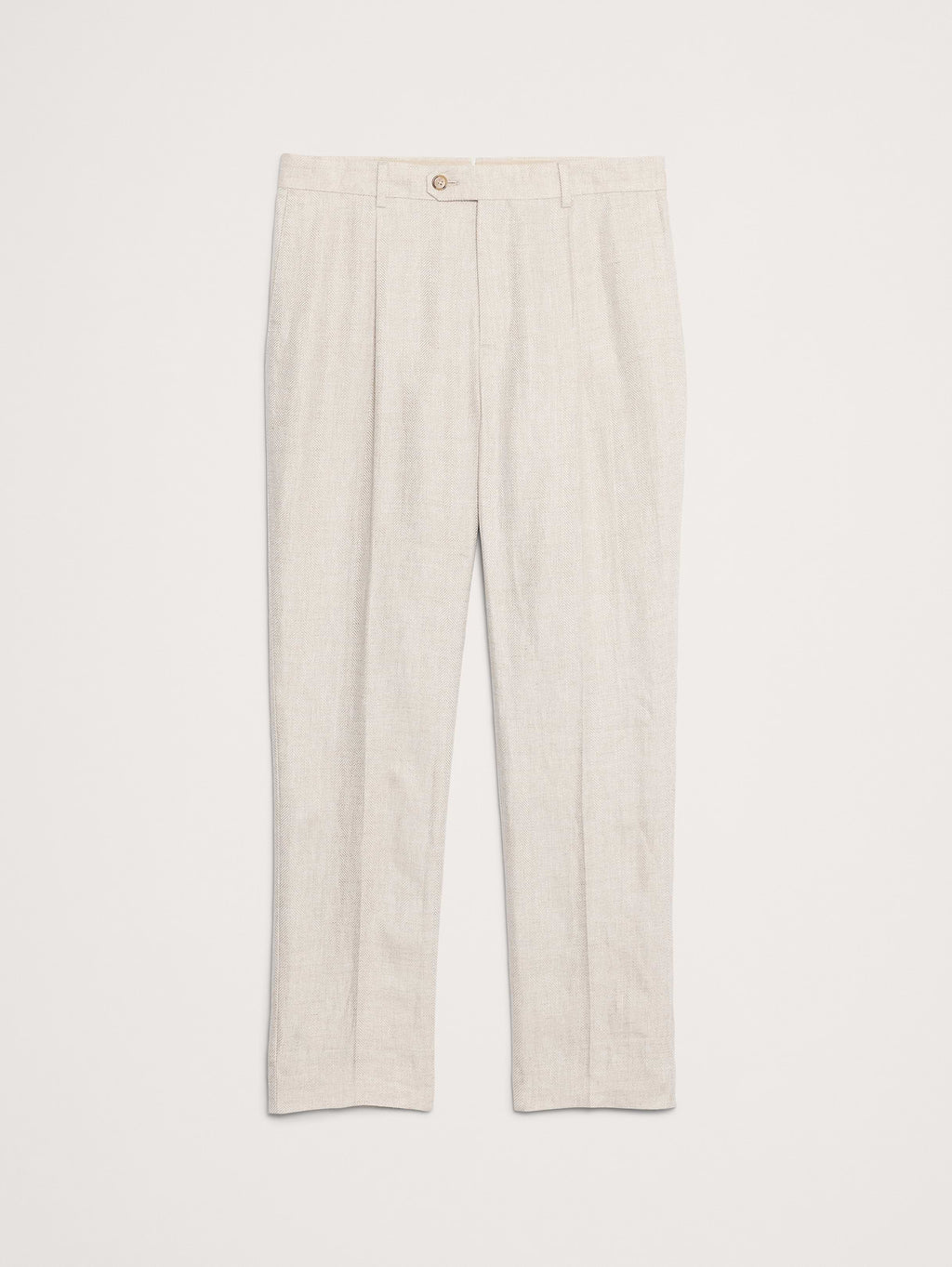 Tailored Slim-Fit Herringbone Linen Suit Pant - Natural