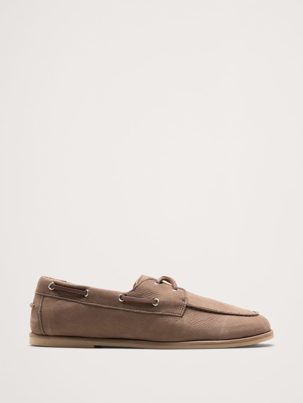 Italian Nubuck Leather Boat Shoe - Brown