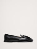 Italian Leather Tassel Loafer - Black