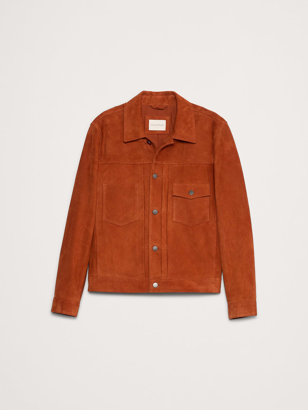 Suede Trucker Jacket - Rust Brown
