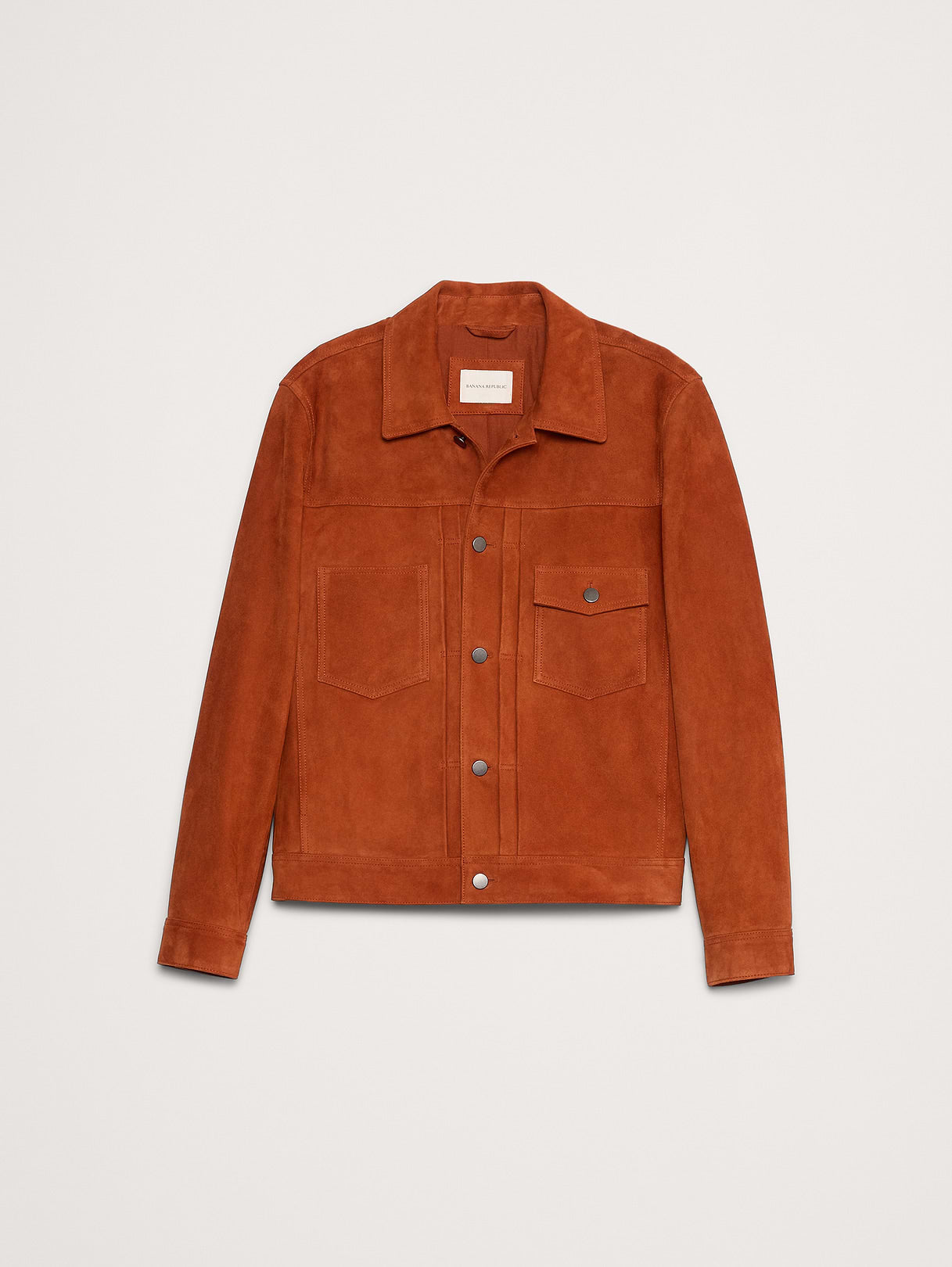 Suede Trucker Jacket - Rust Brown