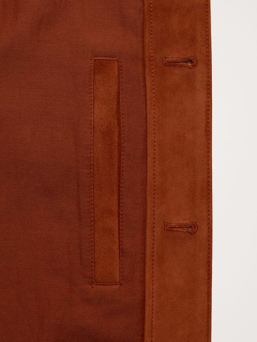 Suede Trucker Jacket - Rust Brown