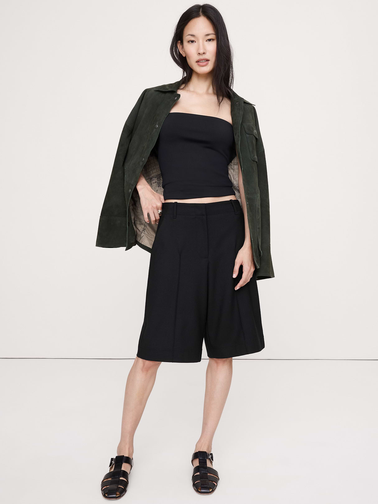 Sculpted-Stretch Tube Top - Black