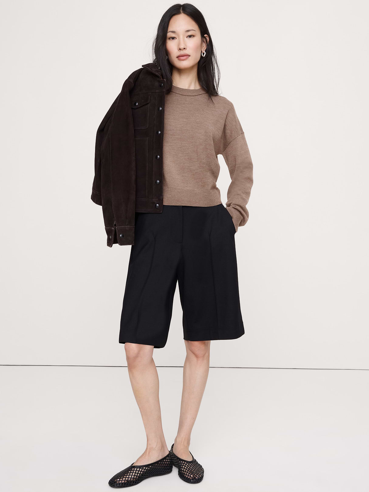 Merino Crew-Neck Sweater - Shitake Taupe