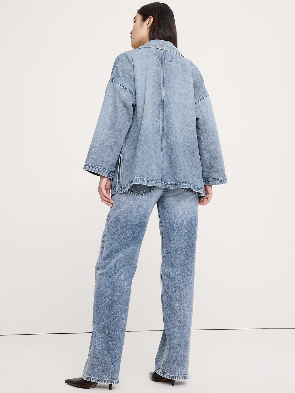 Washed Cotton Chore Jacket - Light Wash Denim