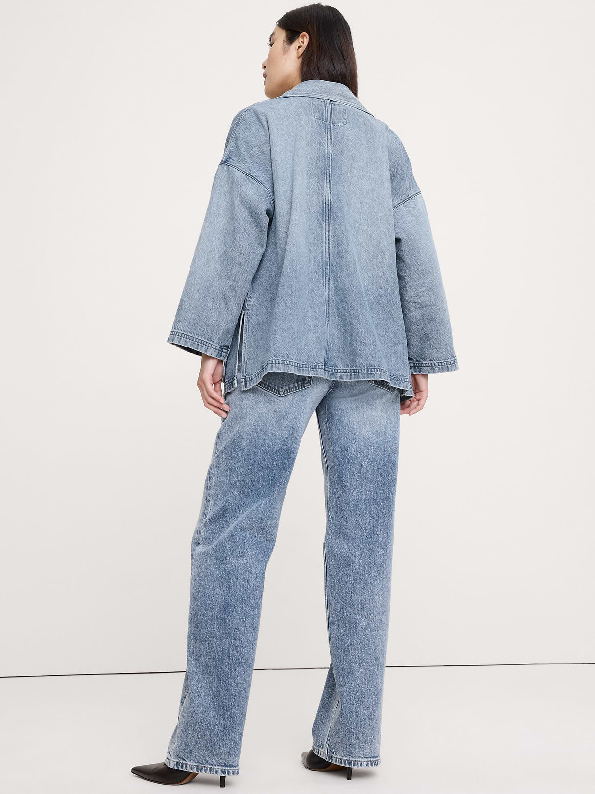 Washed Cotton Chore Jacket - Light Wash Denim