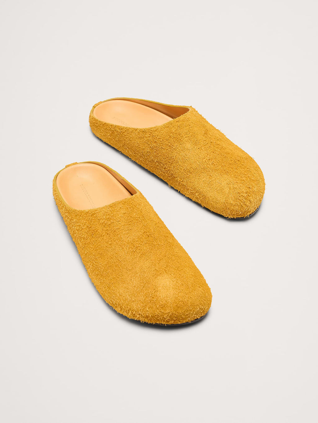 Leather Clog - Yellow Ochre Suede