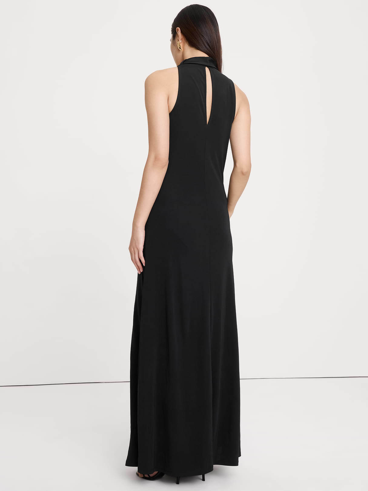 Matte Jersey Cowl-Neck Maxi Dress - Black