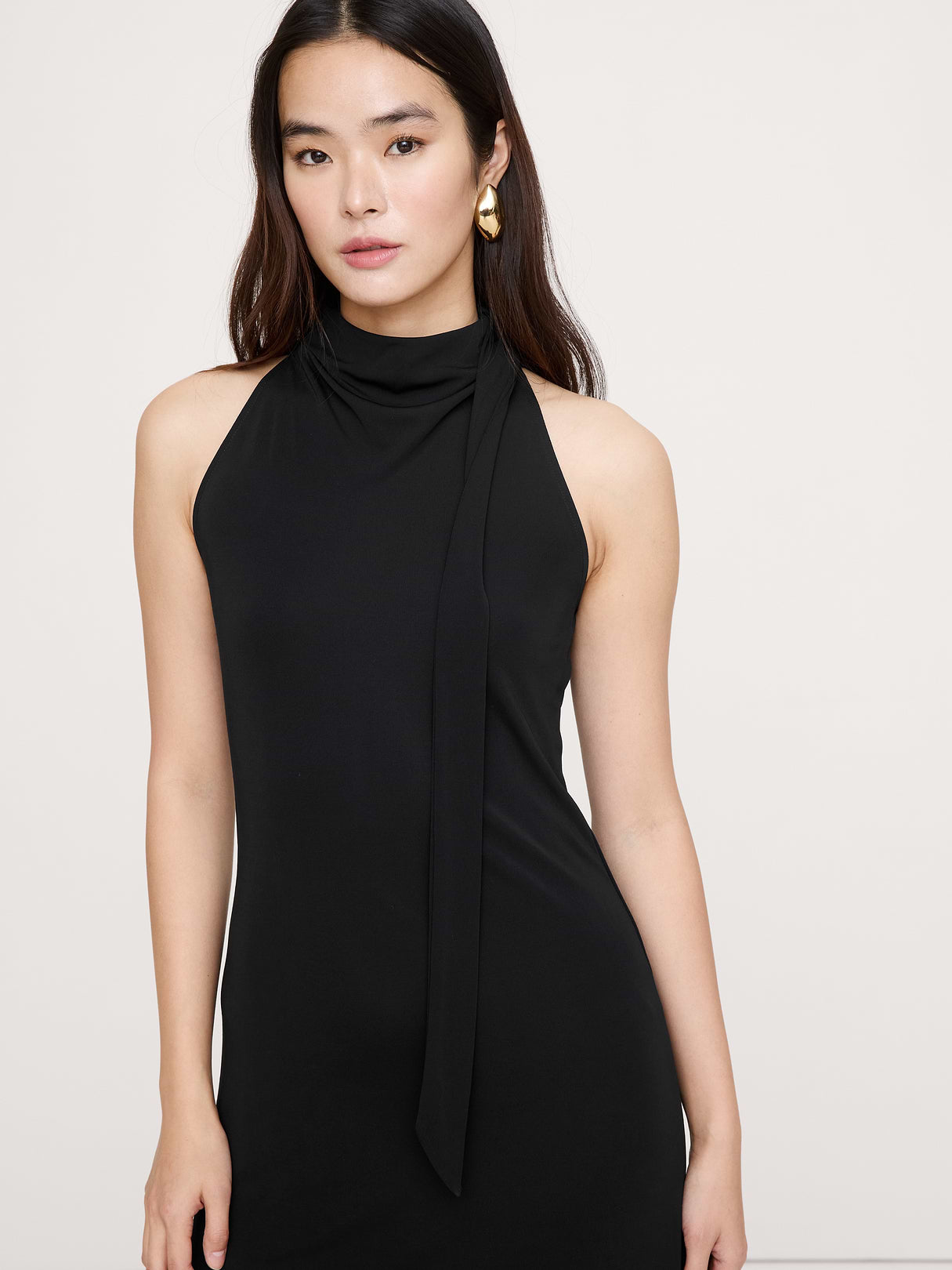 Matte Jersey Cowl-Neck Maxi Dress - Black