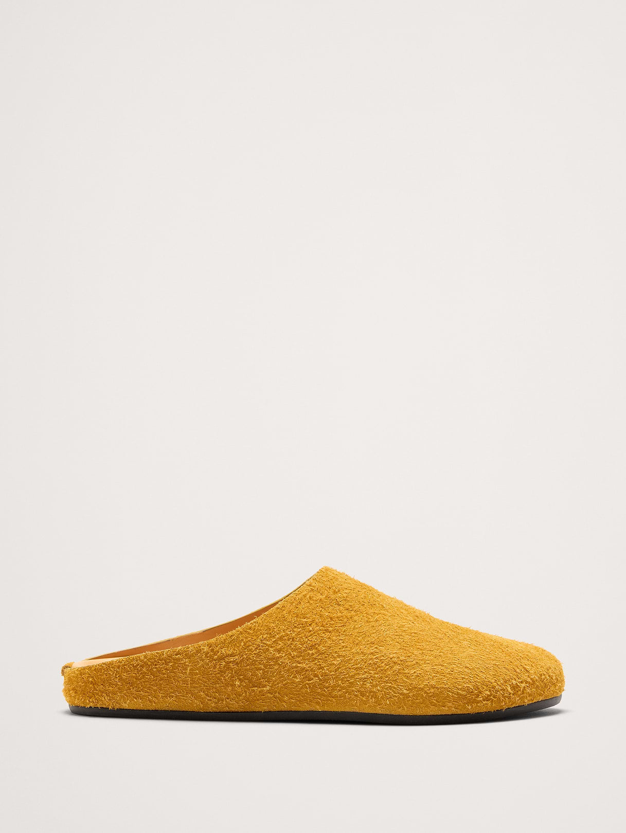 Leather Clog - Yellow Ochre Suede