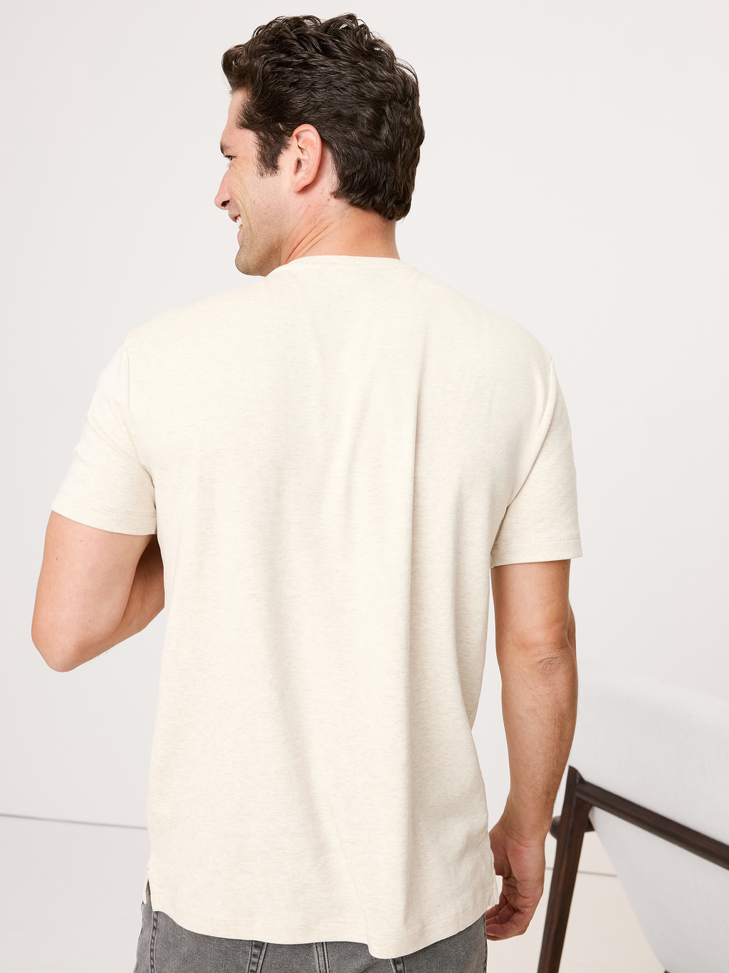 Luxury-Touch V-Neck T-Shirt - Heather Oatmeal