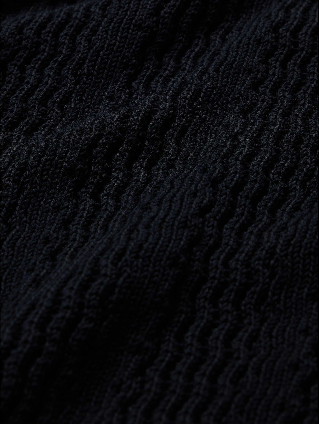 Cotton Zig-Zag Sweater Polo - Black