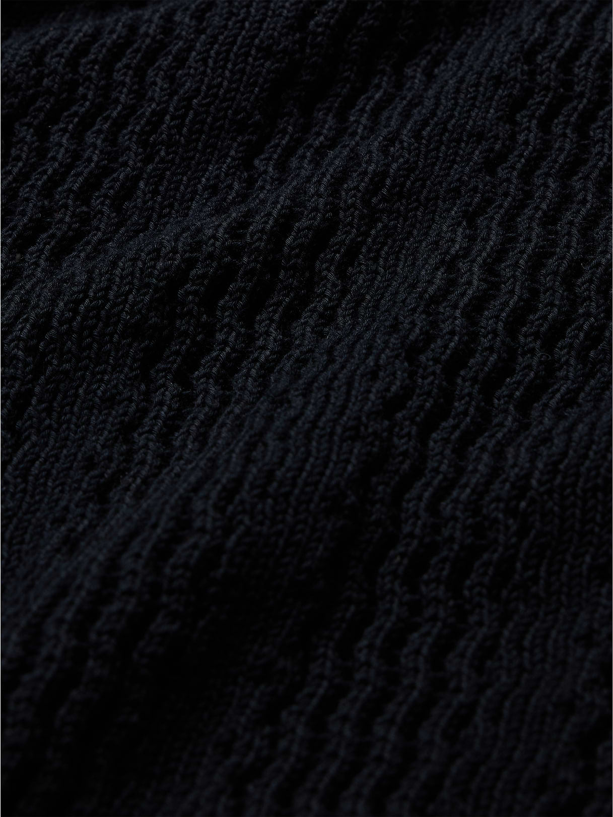Cotton Zig-Zag Sweater Polo - Black