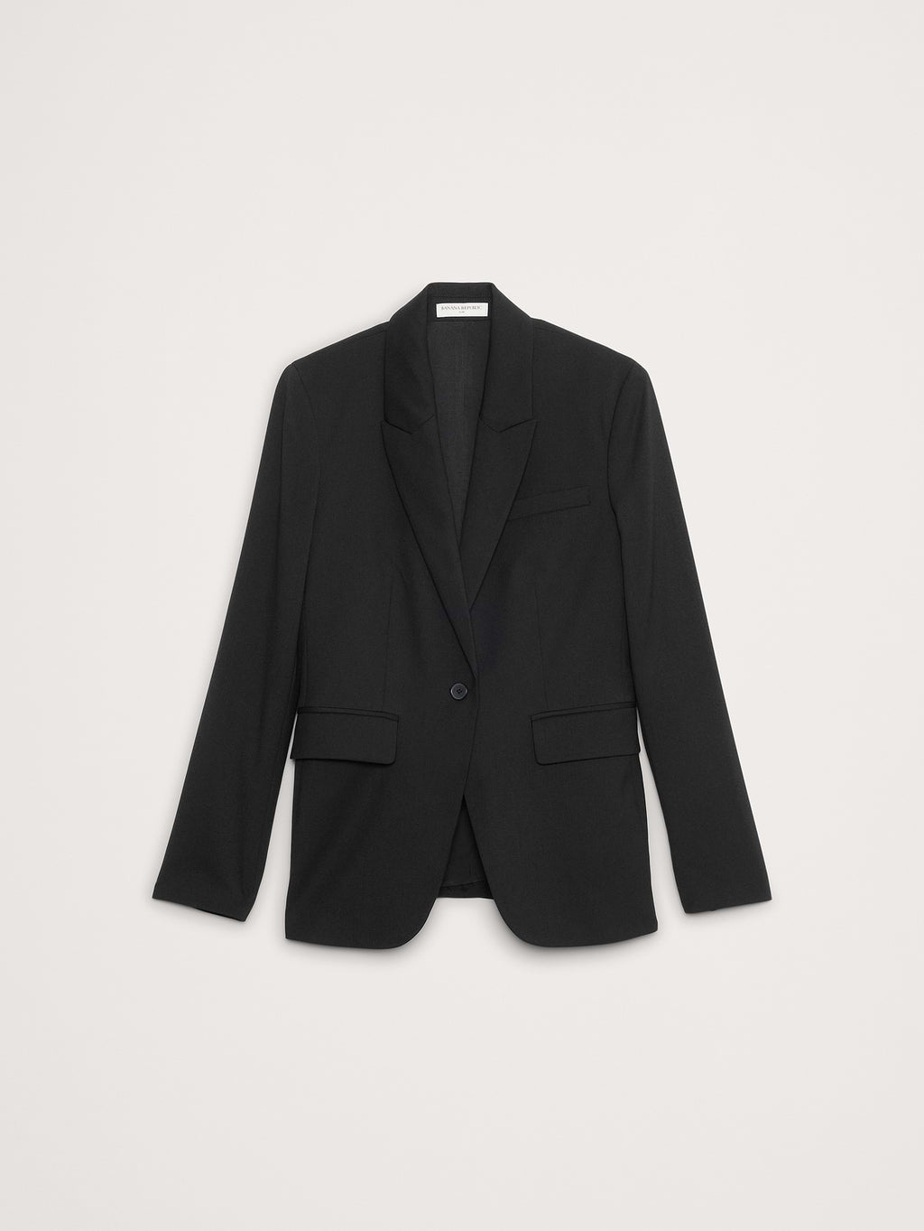 Slim Italian Lightweight Wool Blazer - Black
