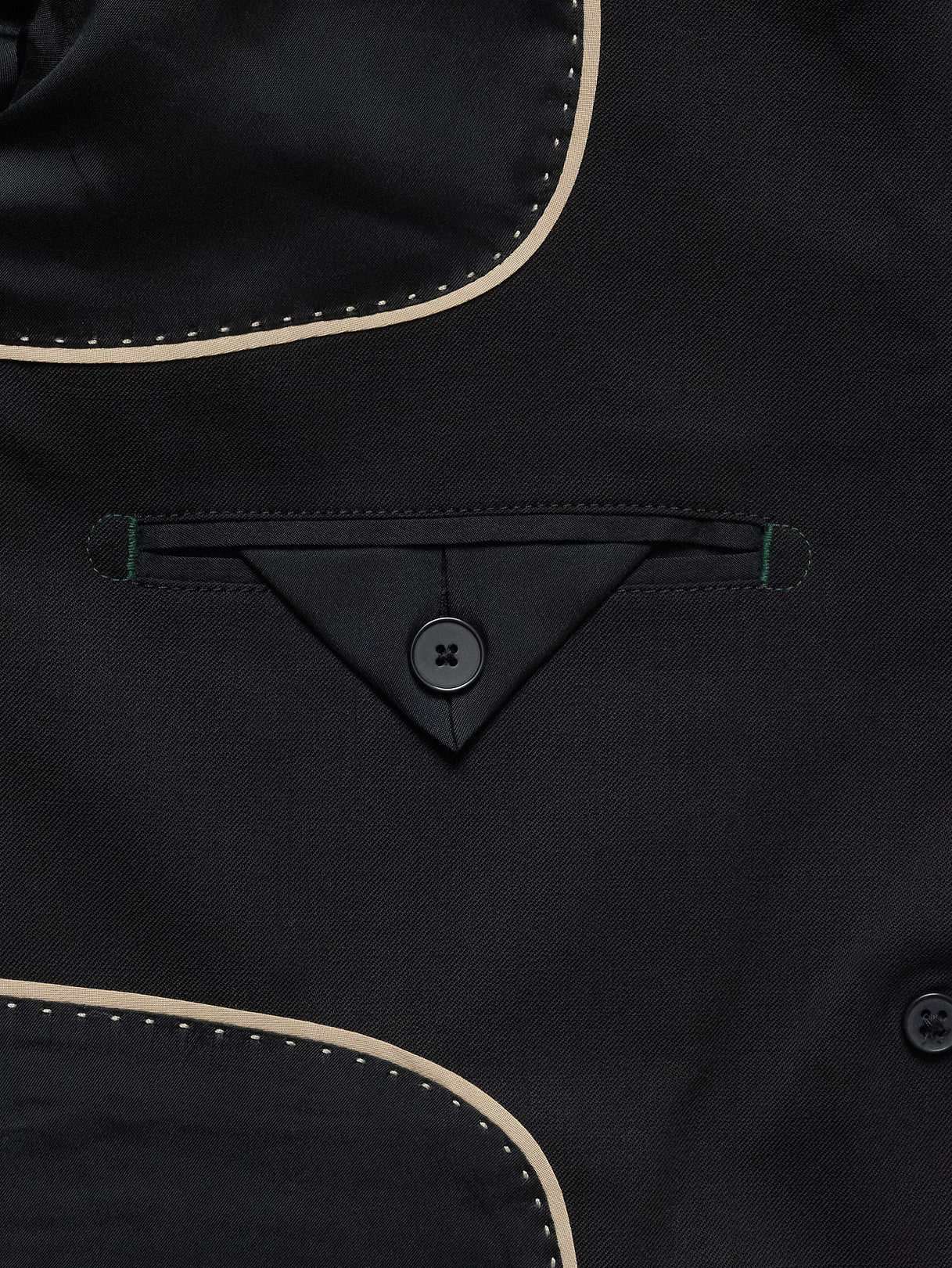 Slim Italian Lightweight Wool Blazer - Black