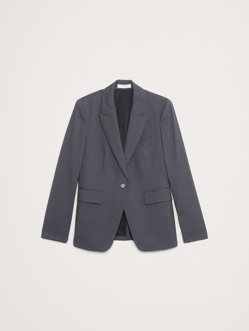 Slim Italian Lightweight Wool Blazer - Charcoal Gray
