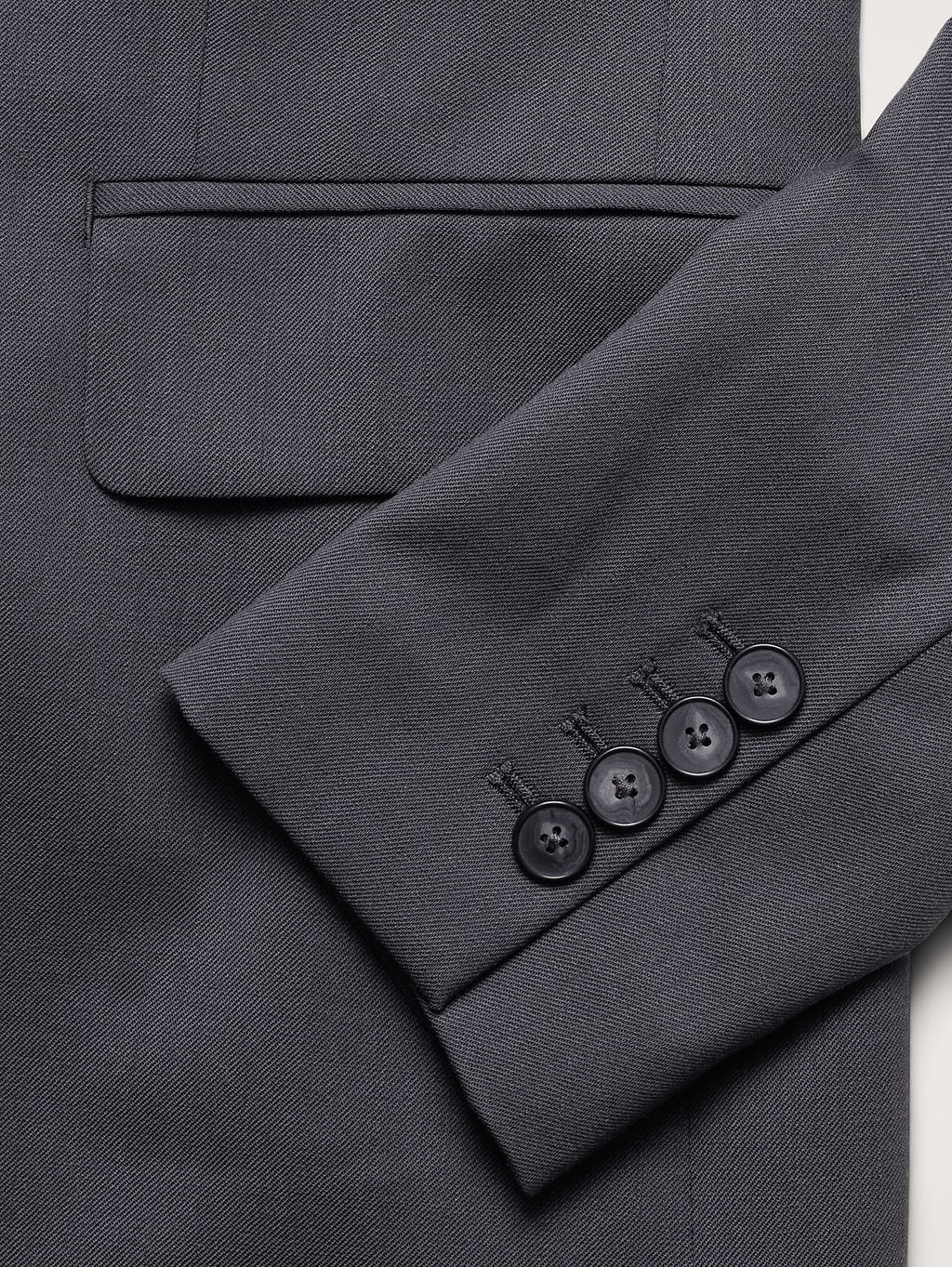 Slim Italian Lightweight Wool Blazer - Charcoal Gray