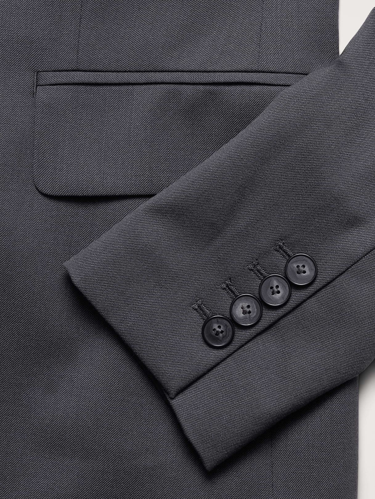 Slim Italian Lightweight Wool Blazer - Charcoal Gray