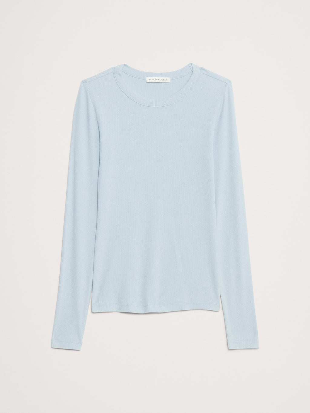Ribbed Crew-Neck T-Shirt - Fresh Air Blue