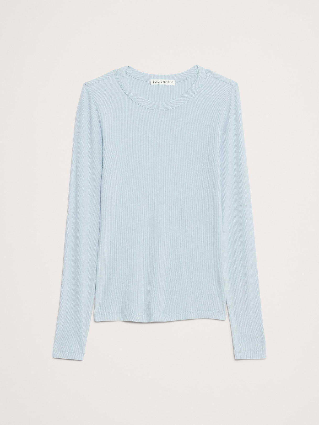 Ribbed Crew-Neck T-Shirt - Fresh Air Blue