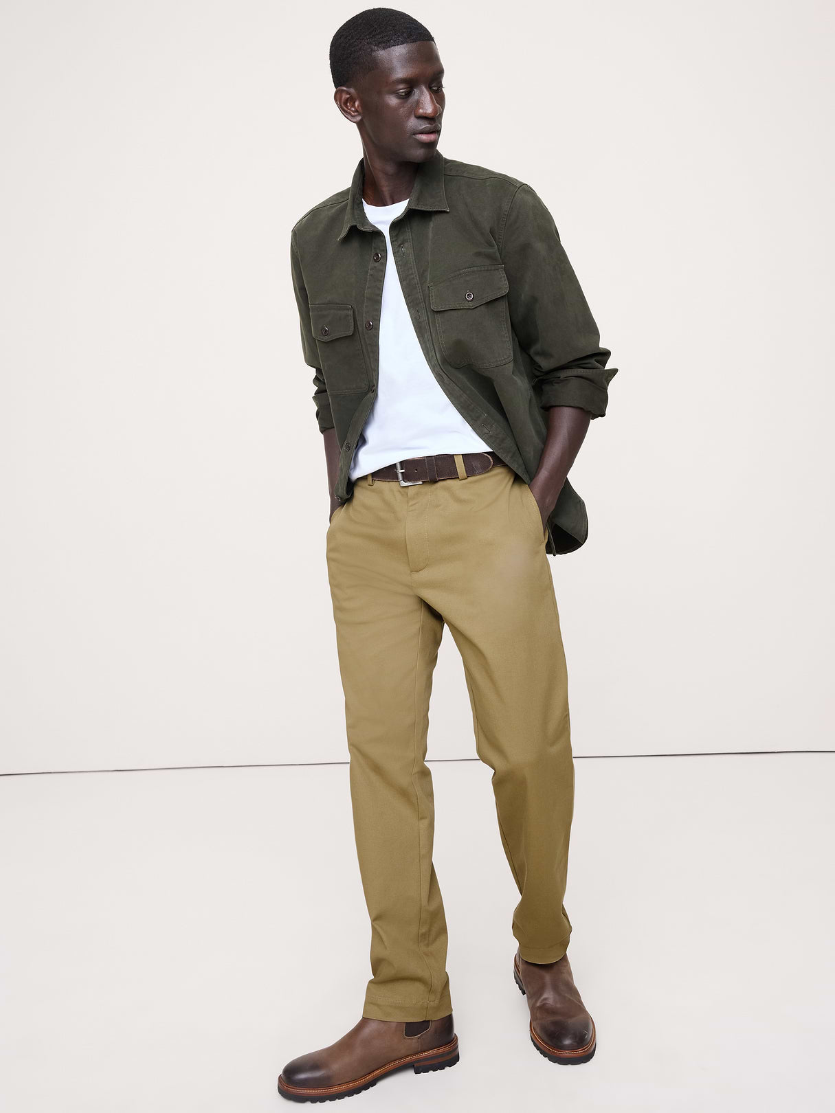 Straight Italian-Stretch Chino - True Spruce Green