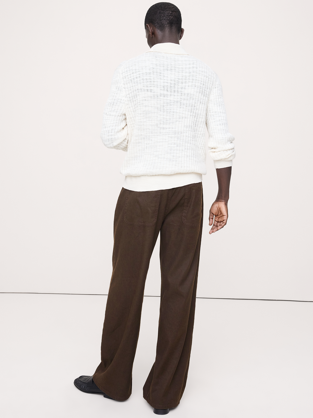 Loose Italian Linen-Cotton Pant - Brownstone