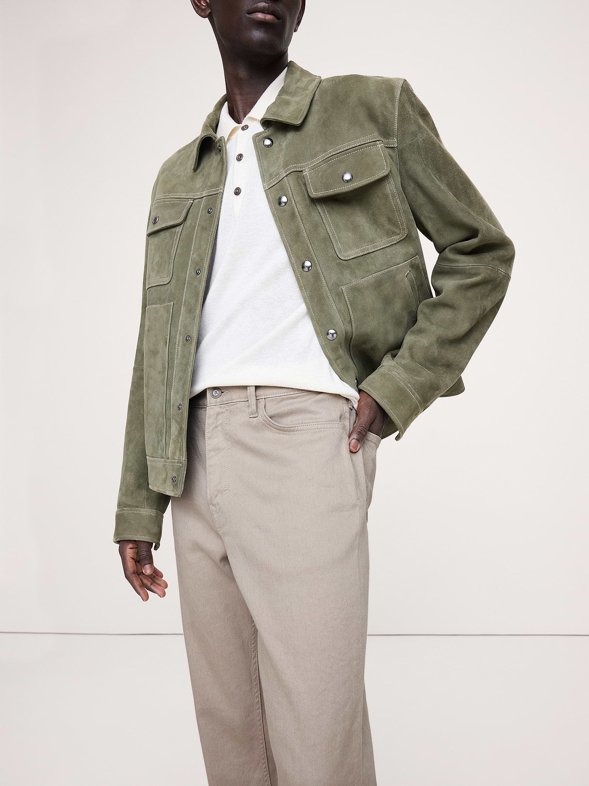 Straight Linen-Cotton Traveler Pant - Khaki Beige