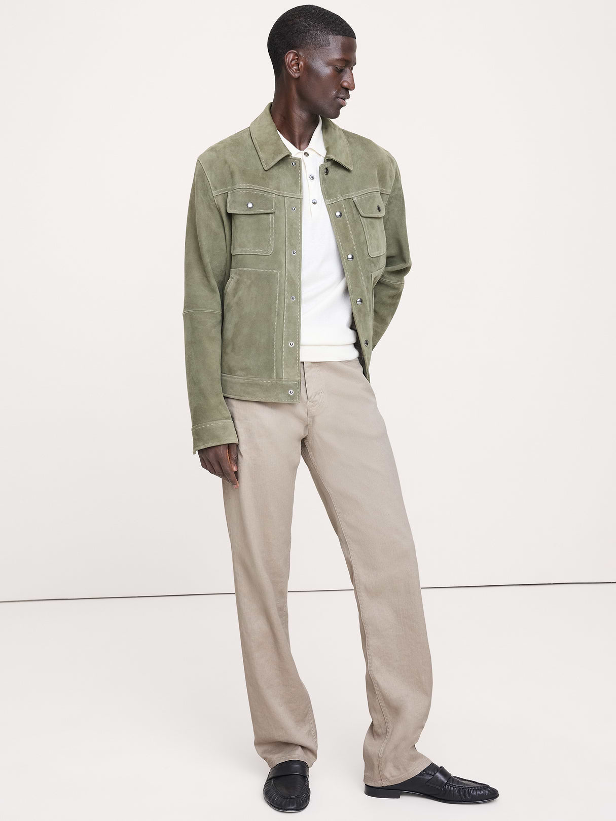 Straight Linen-Cotton Traveler Pant - Khaki Beige