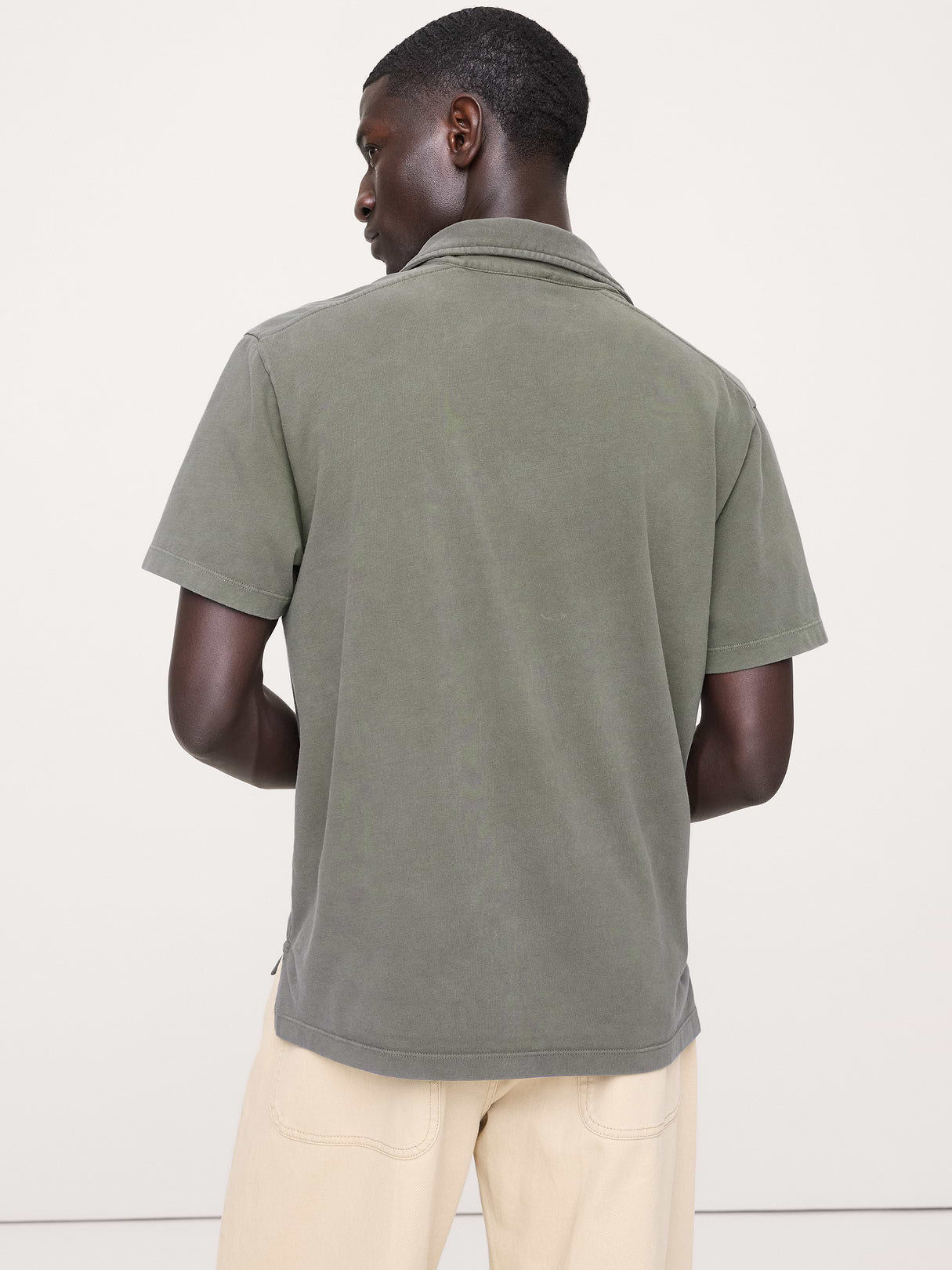 Relaxed Sueded Cotton Polo - Yosemite Green