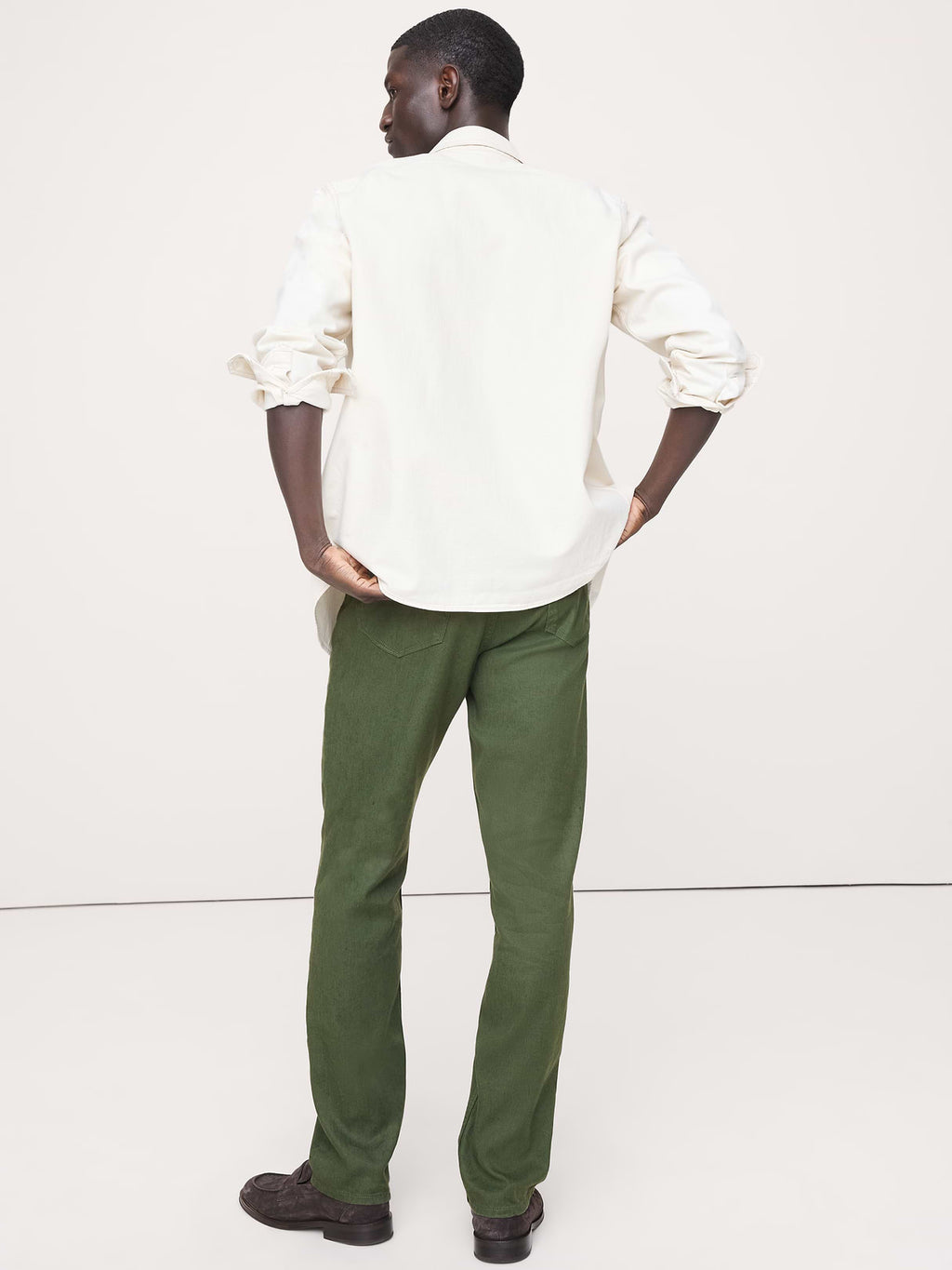 Slim Linen-Cotton Traveler Pant - Leafy Green